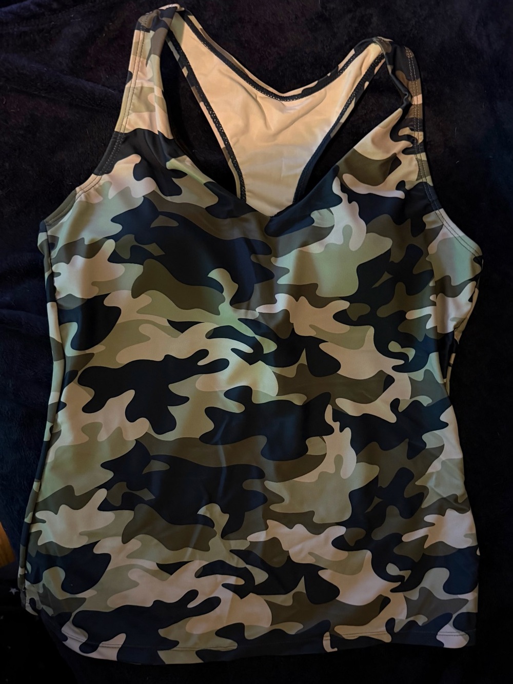 Swim Suit Top - Green Camo